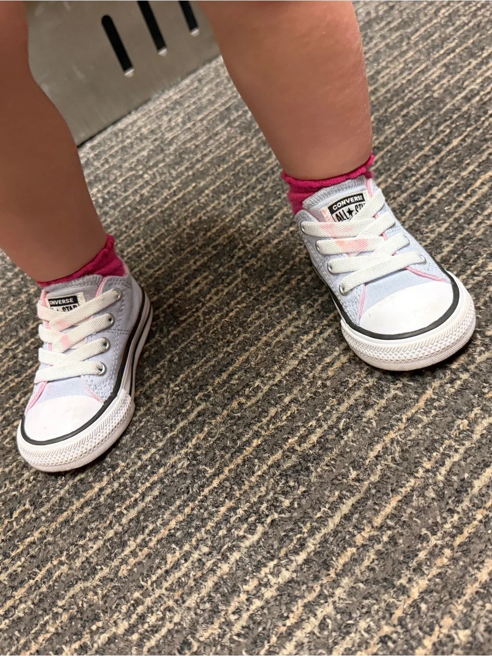 Converse Light Purple Canvas Sneakers with Pink Floral Detail